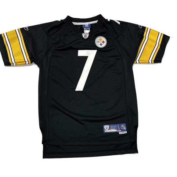 Reebok Pittsburgh Steelers Ben Roethlisberger Jersey Youth Large 14/16 Black - Picture 1 of 8